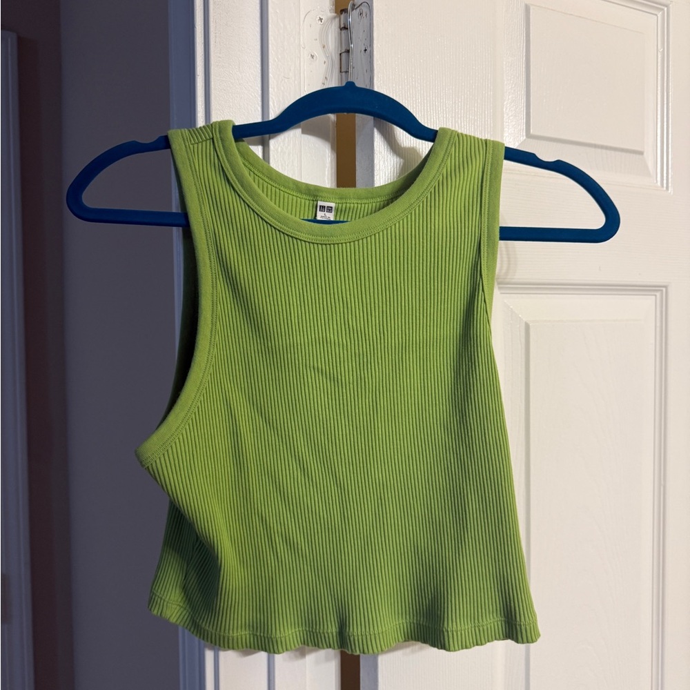 Uniqlo Green Ribbed Tank Top